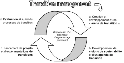 Figure 4.  Zoom  sur une représentation schématique des processus de transition  management (Kemp and Loorbach, 2004) 