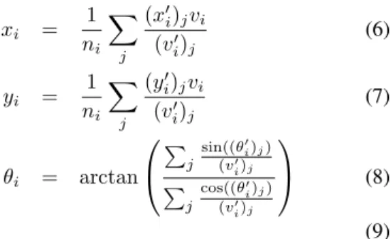 Fig. 2. Odometric information stored in the edges of the topological map.