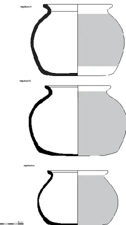 Fig. 5 : oules des sépultures 28 et 47                 Fig. 6 : pégaus des sépultures 79, 81 et 91 