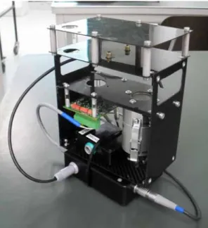 Figure 2. The metallic oxide NO 2  payload with  16  bits  digitalizer  and  2.4  GHz  data  link  to  ground station