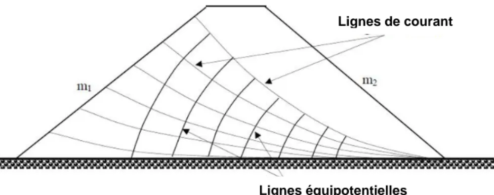 Figure 2.3 : Trace des lignes de courant et des lignes équipotentielles. 