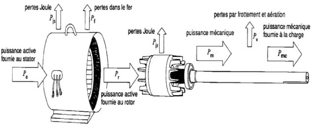 Figure I.6 : Représentation des déférentes pertes dans la machine asynchrone 