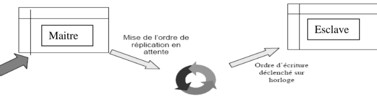 Figure 1.2. Réplication asymétrique asynchrone   2.2.2. Réplication symétrique :  