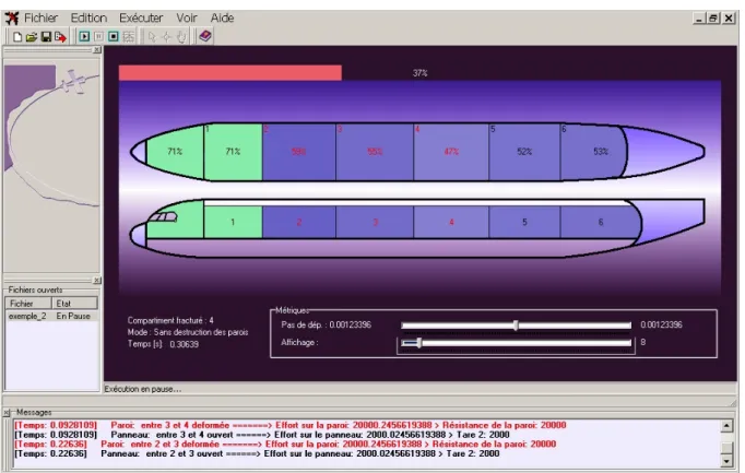 Figure 4 : Exemple de ce que l’on voit à l’écran lors d’une simulation. 