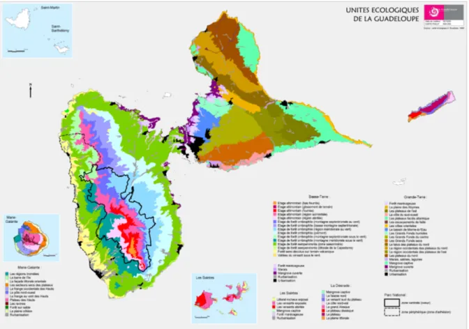 Fig. 17.  Les unités écologiques de la Guadeloupe 