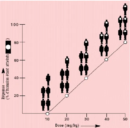 Figure III-3 : Relation entre la dose et la réponse  