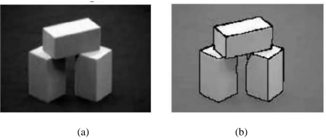 Figure I.3 Exemple d’une segmentation d’image, (a) : image d’origine, (b) : image segmentée.