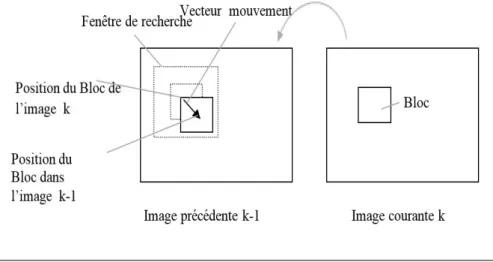 Figure 1.13: Comparaison entre les macro-blocs dans l'image courante et référence (Backward).