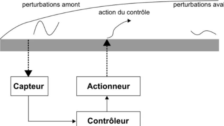 Figure 2. Schéma de principe du contrôle en boucle ouverte sur une couche limite 