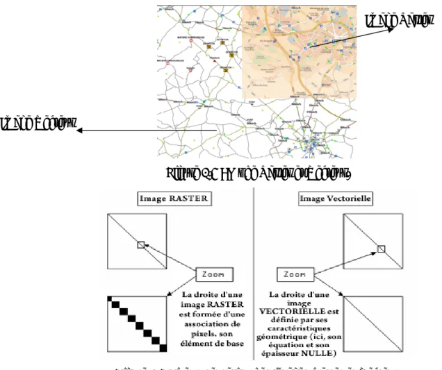 Figure 1.5 : Mode Raster et Vecteur. 