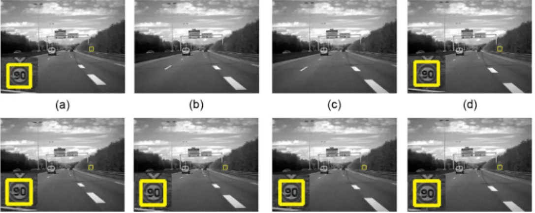 Fig. 8. Impact of the candidate position prediction feedback in four successive frames