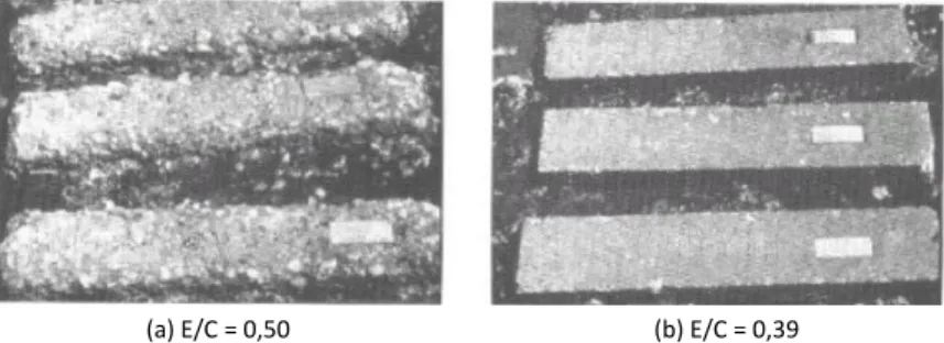 Figure 13 : Eprouvettes de béton dégradées après 5 ans en contact avec des sols riches en sulfates  [1]   