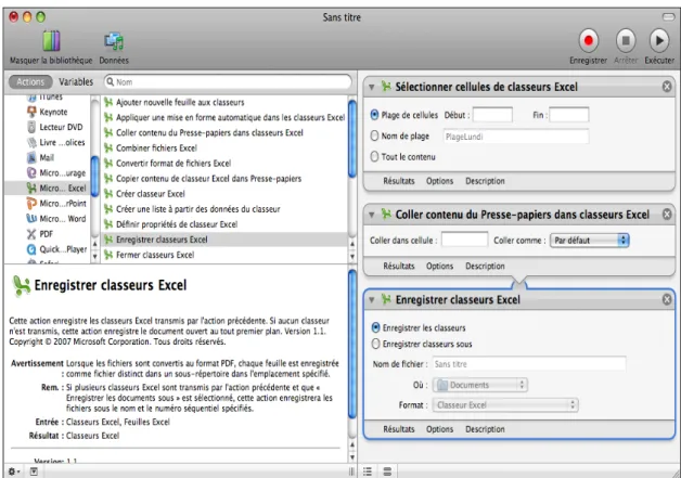 Figure 17 : Fenêtre principale de l’application « Automator » 
