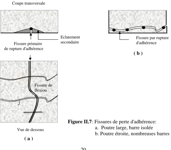 Figure II.7: Fissures de perte d'adhérence: 