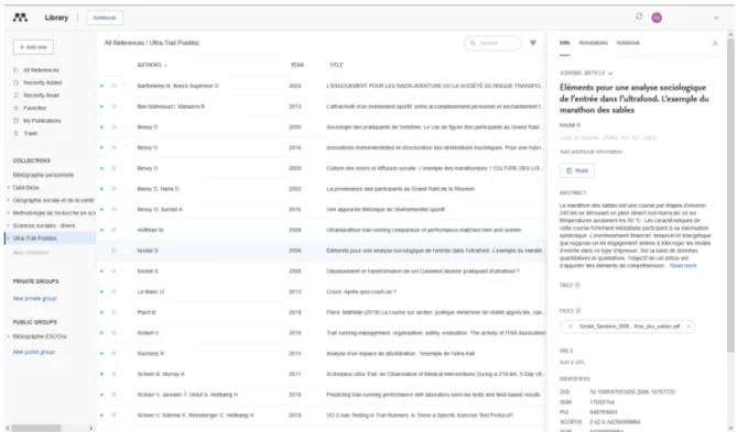 Figure 2: Mendeley Web screenshot. 