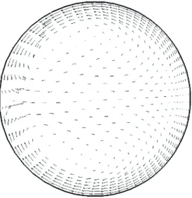 Figure 7.   Cross-stream vector at the section θ = 90 deg. 