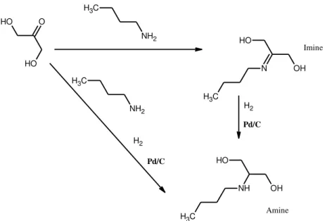 Figure 19 : C hemin réactionnel pour la formation d’une amine à sept carbones