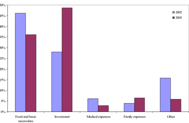 Figure 4. Distribution of the total amount of remittances, by use of transfer 