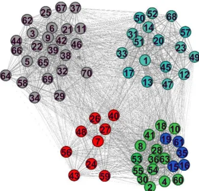 Figure 2.2 – Second simulated graph visualization with Gephi.