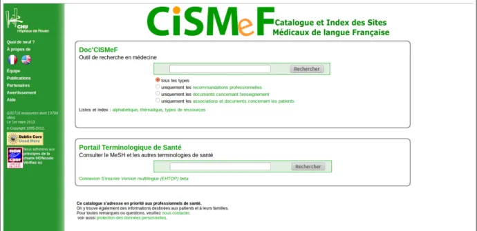 Figure 2.4 – Le portail CISMeF