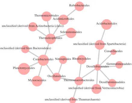 Figure 7 – Graphe d’interactions entre ordres de bact´ eries.