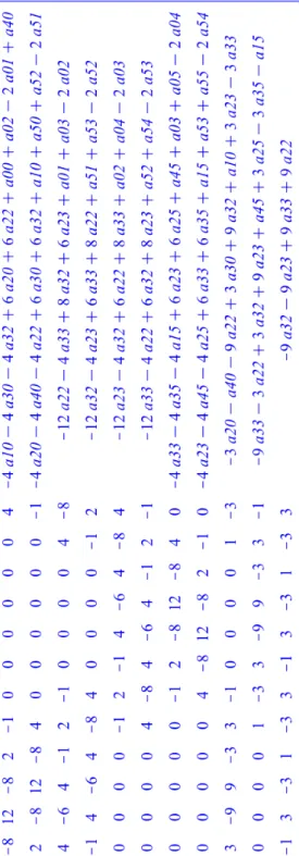 Fig. 2 – La matrice augmentée (quadrilatère de degré 5).