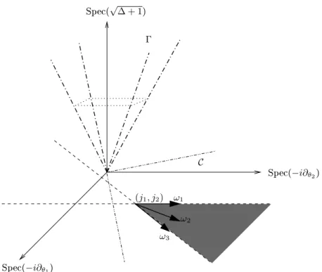 Fig. 2.2  Les nes C et Γ dans le as m = 2 .