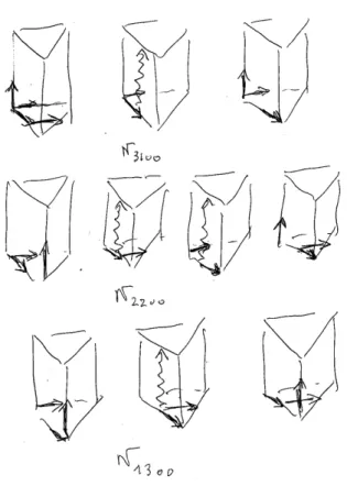 Fig. 8 – Les vecteurs impliqués dans les coefficients N 3100 , N 2200 et N 1300 . Il reste à voir N 2200 , le coefficient central de l’arête