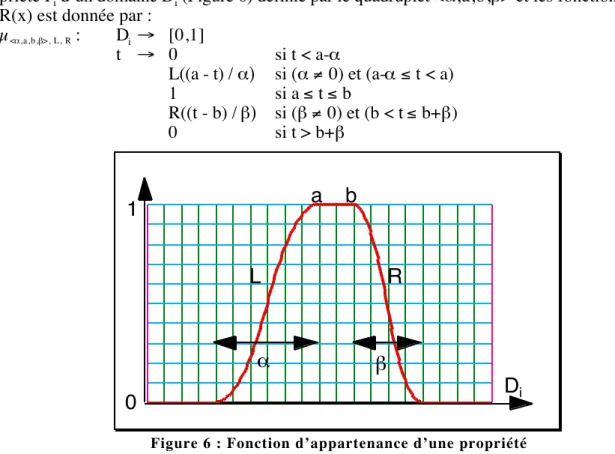 Figure 6 : Fonction d’appartenance d’une propriété