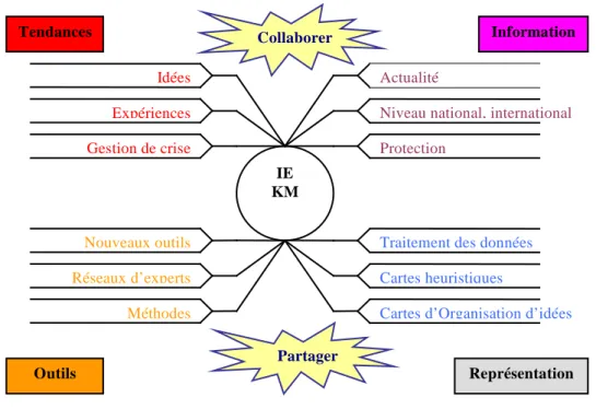 Figure 1 : Mise en perspective des thèmes des listes de diffusion et groupes de discussion 