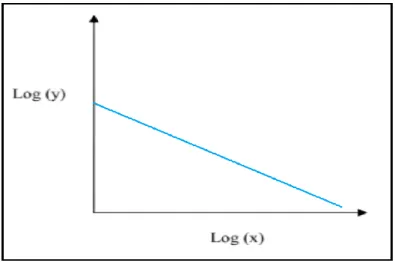 Figure II.2 Représentation d’une loi puissance dans un repère bi-logarithmique. 