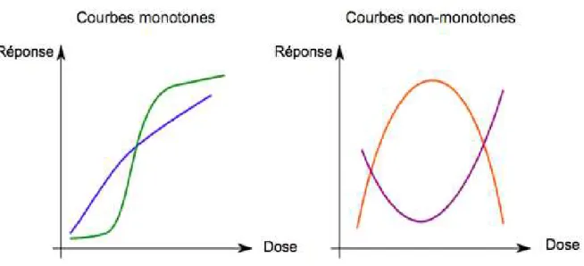 Figure 11: Exemples de courbes monotones et non-monotones (54). 