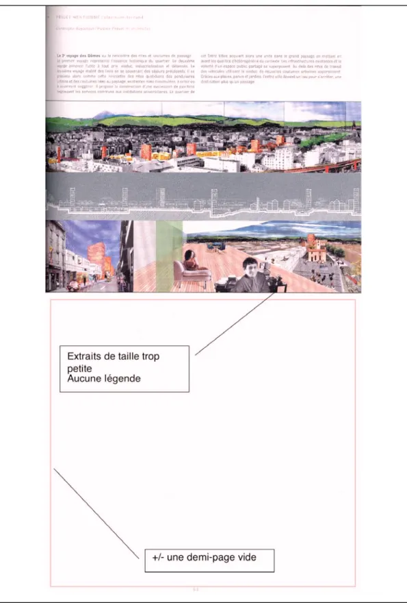 Figure 1-6 : publication du projet mentionné sur le site de Clermont-Ferrand, France (Source :  Europan 6, catalogue au format papier des résultats européens