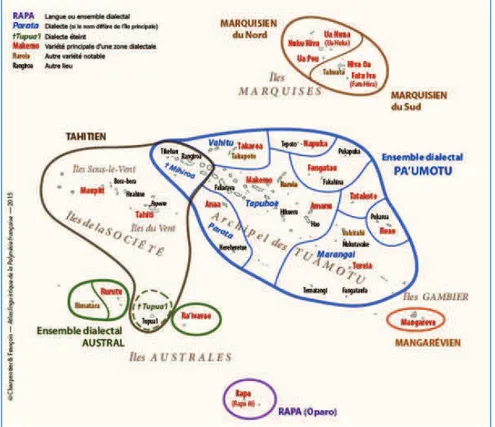Figure 2 : Carte linguistique de la Polynésie française 