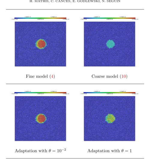 Figure 4. Shock bubble interactions. Solution after the first in- in-teraction: mass fraction ϕ