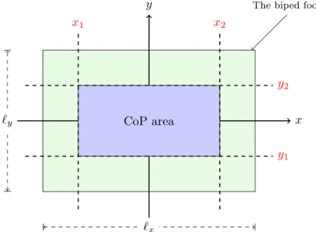 Figure 7: The foot and the CoP area.
