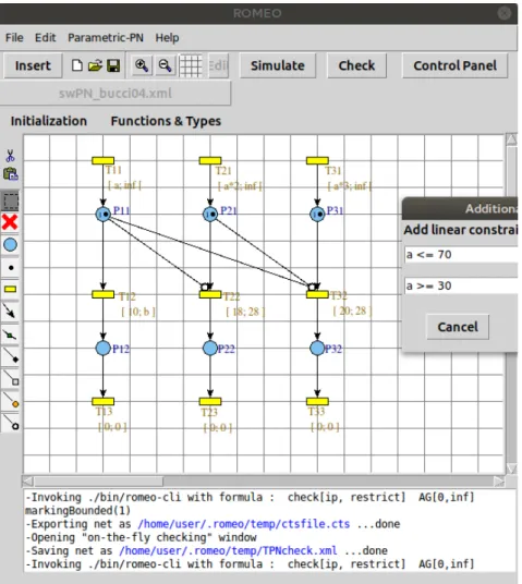 Figure 4.5 – Exemple de piTPN représentant trois tâches