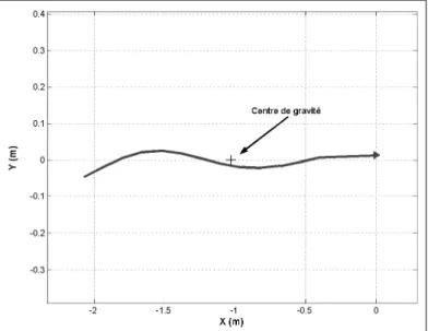 Figure 2.6: – Une configuration de l’anguille pendant la simulation dans le vide