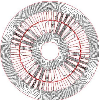 Fig. 5 shows the magnetic field distribution at steady state for healthy rotor. When the slip is small, the eddy current in the secondary conductor is small either