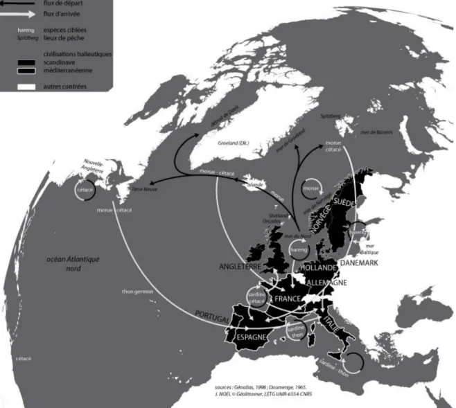 Figure 3a – La double économie-monde halieutique de l’Europe médiévale 