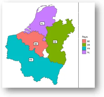 Figure 1 : Les régions échantillonnées 