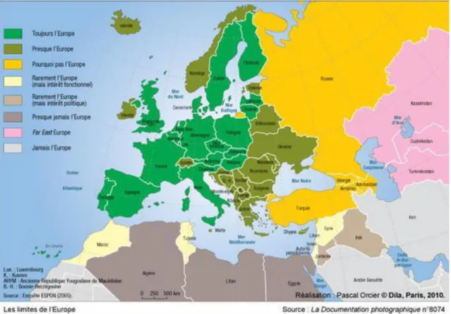 Figure 8- Les limites de l'Europe