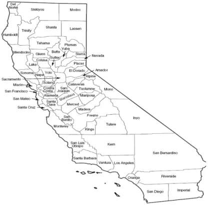 Figure 4: Les comtés de l'Etat de Californie 