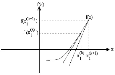 Figure I-2 : Représentation géométrique de la méthode de N-R 