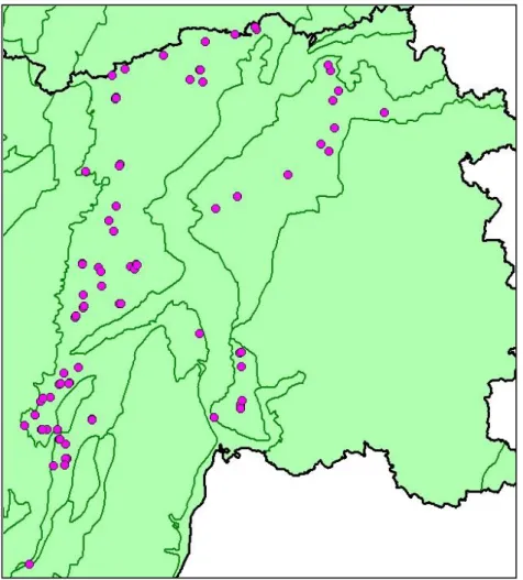 Figure 6 : Carte de répartition des relevés réalisés en 2017 