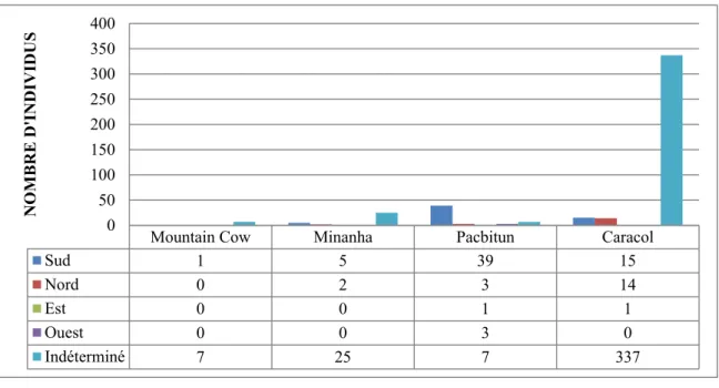 Tableau 7 : Orientation des individus pour le Plateau Vaca - Classique récent/terminal 30