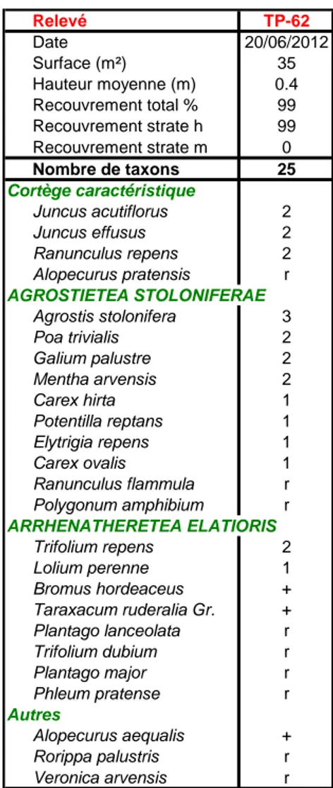 Tableau 20 : Junco acutiflori - Cynosuretum cristati Sougnez 1957 