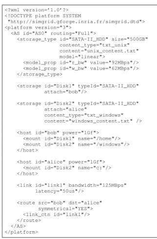 Figure 2. Example of a simple platform with storage elements.