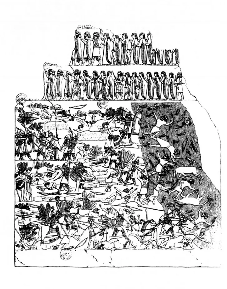 Fig.  7.  Pièce XXXIII du palais de Sennachérib à Ninive (règne d'Assurbanipal). 