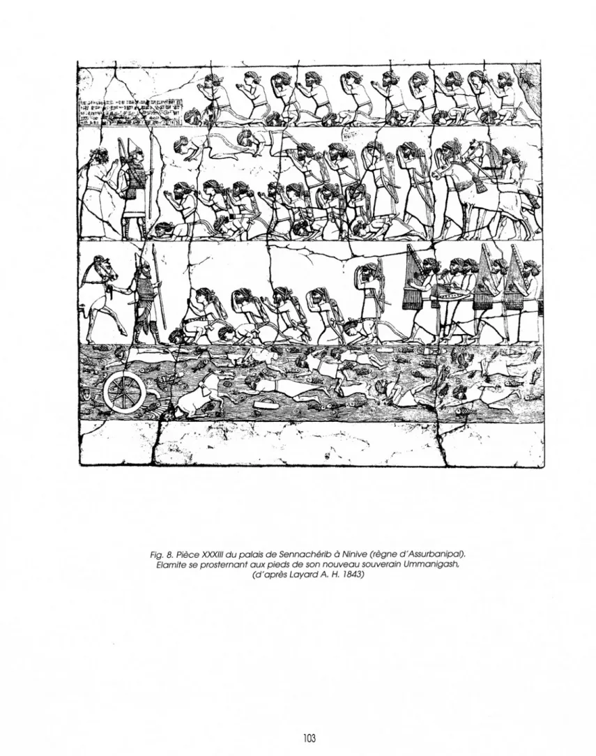Fig.  8.  Pièce XXXIII du palais de Sennacherib à Ninive (règne d'Assurbanipat). 